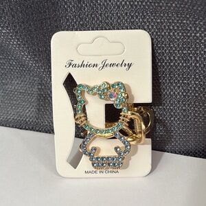 Jeweled Hi Cat Shaped Hair Clip